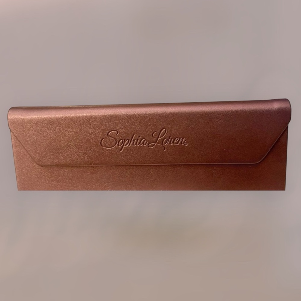 Sophia Loren Champagne Rose trifold eyeglass sunglass case